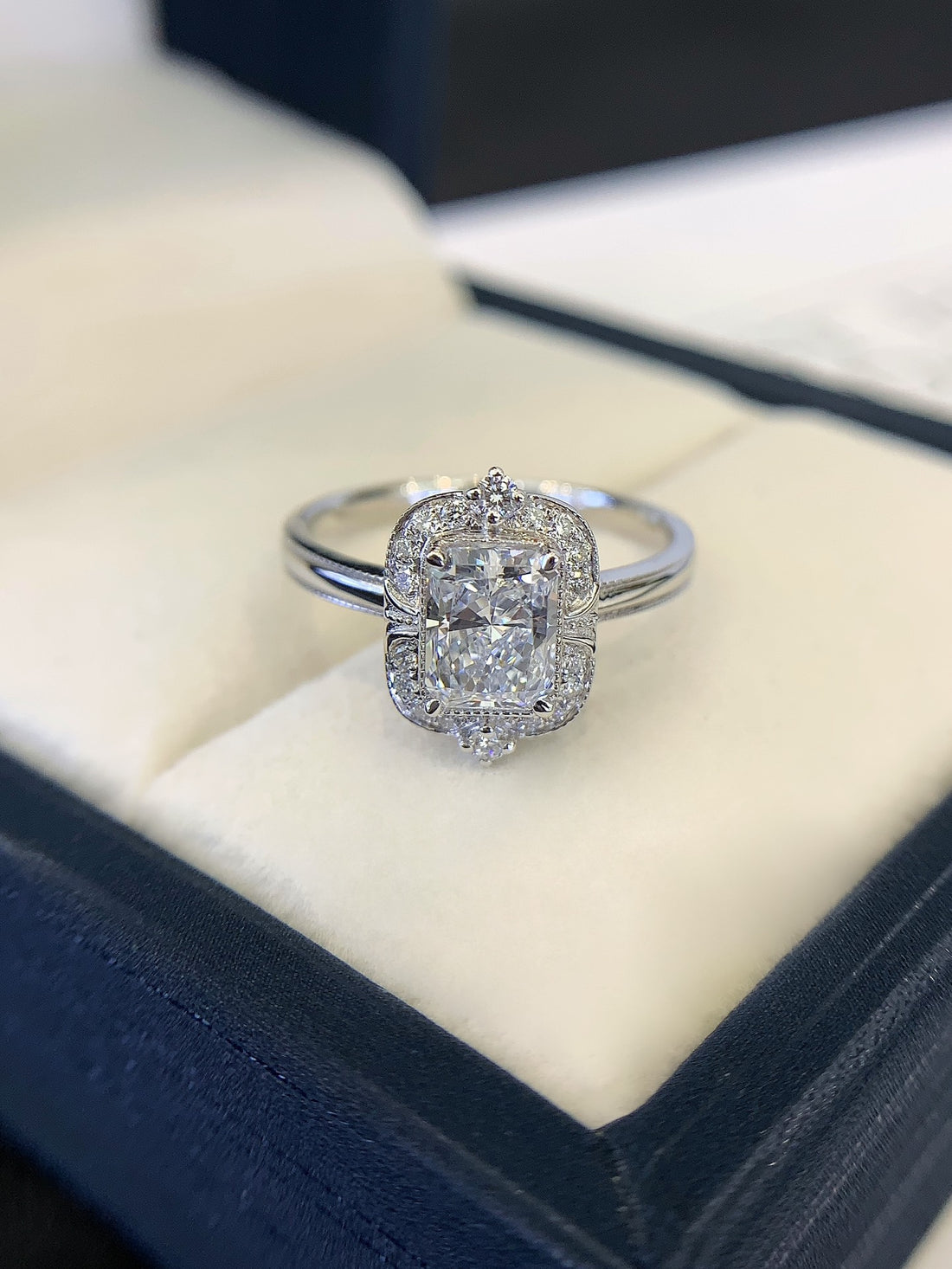 Radiant Vintage Halo Ring