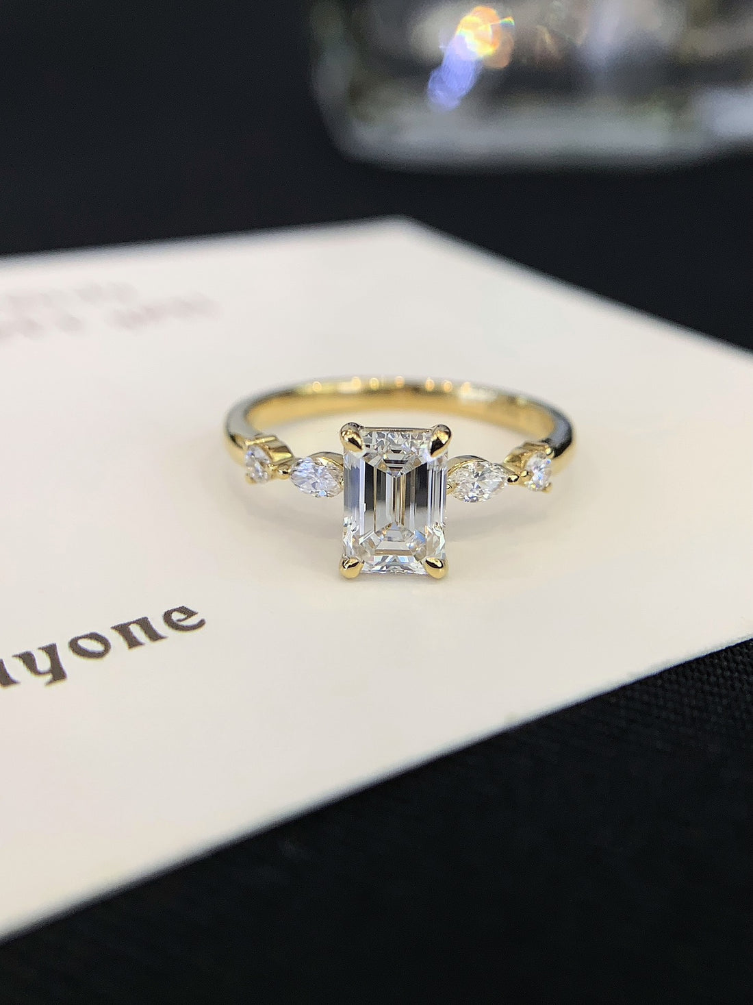 Emerald Solitaire Accent Ring