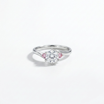 Round Solitaire Pink Diamond Accent Ring
