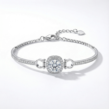 Round Halo Pavé Bracelet