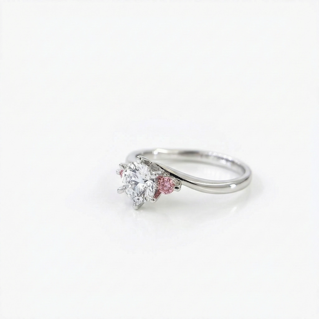 Round Solitaire Pink Diamond Accent Ring
